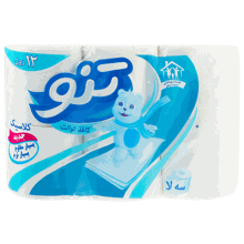 دستمال توالت تنو بسته 12 عددی